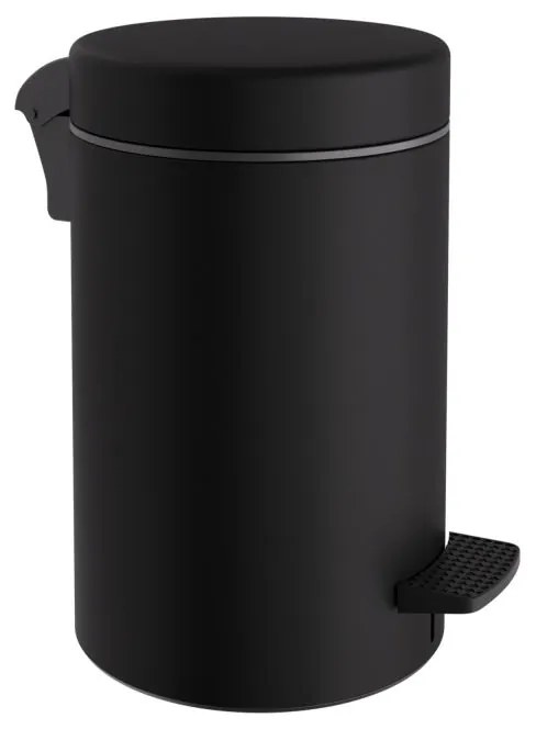 Καλάθι Απορριμμάτων 10lt-Φ20x37εκ. Soft Close Ανοξείδωτο Matte Black Pam &amp; Co 2037-403