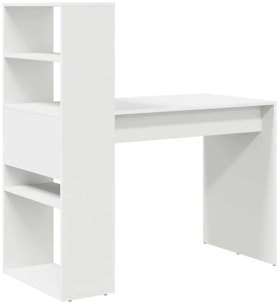 vidaXL Γραφείο με ράφι Λευκό 113 x 54 x 120 εκ. Επεξεργασμένο ξύλο