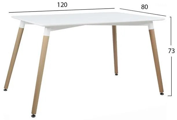 Σετ τραπεζαρίας C10193.01 5τμχ με Τραπέζι MINIMAL 120x80x73εκ. &amp; Καρέκλες VEGAS Λευκές
