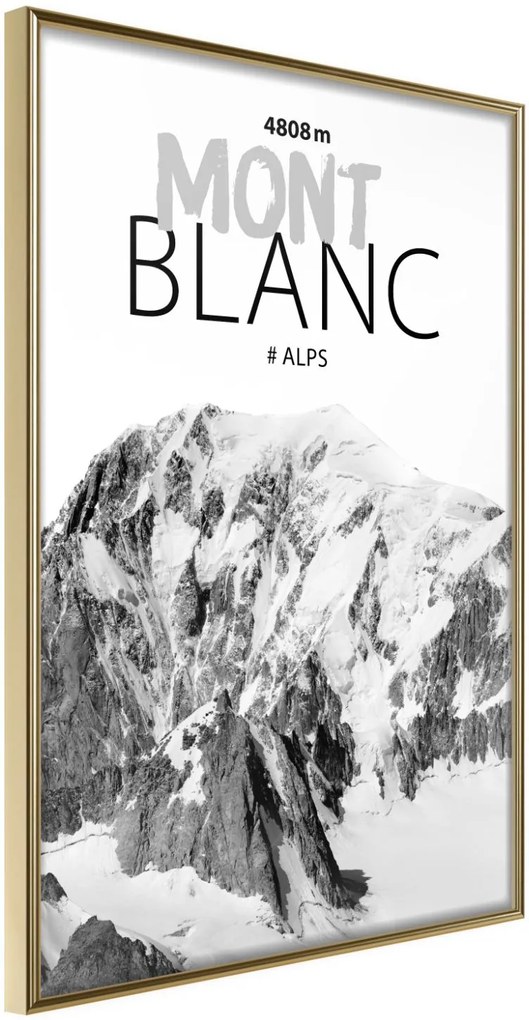 Αφίσα - Peaks of the World: Mont Blanc - 20x30 - Χρυσό - Χωρίς πασπαρτού