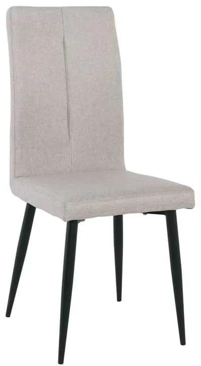 Καρέκλα Μεταλλική MINA Μαύρη/Ύφασμα Μπεζ 43x56x97cm (Σετ 6 ΤΕΜ)