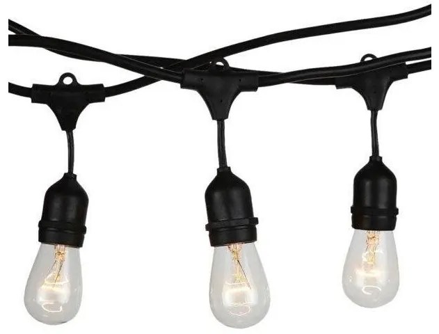 Αδιάβροχη Γιρλάντα IP65 Καλώδιο 15m 15xE27 3673 V-TAC-3673-Μαύρο 3673