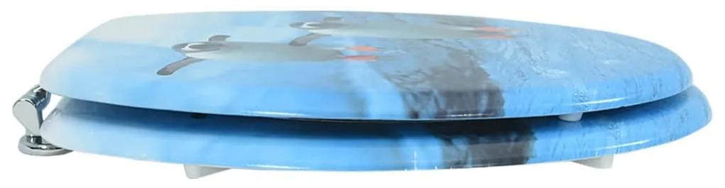 vidaXL Κάλυμμα Λεκάνης με Καπάκι Σχέδιο Πιγκουίνοι από MDF