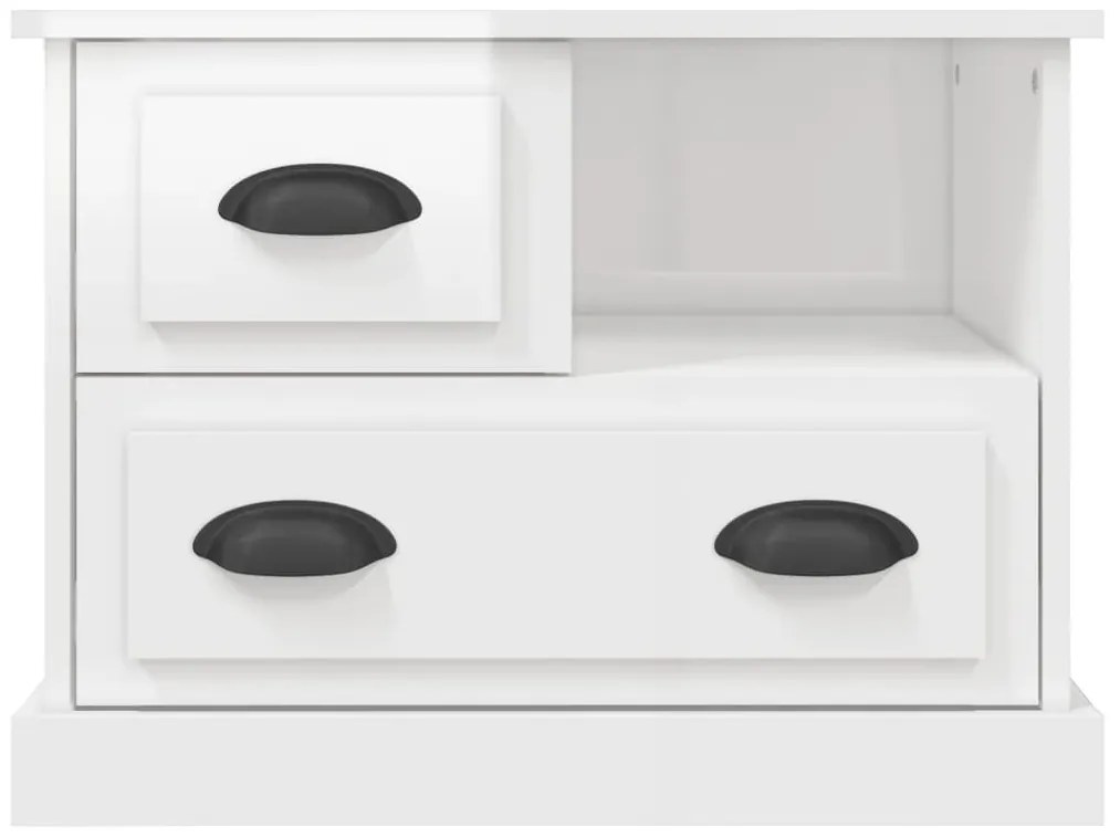 vidaXL Κομοδίνα Γυαλιστερό Λευκό 60x39x45 εκ.
