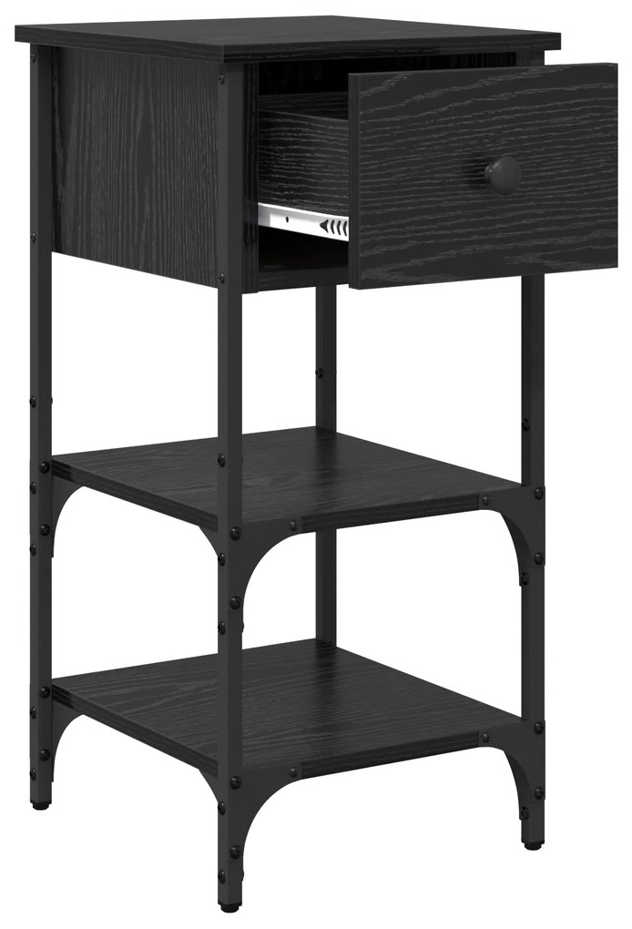vidaXL Κομοδίνα 2 τεμαχίων Μαύρο Δρυός 34x36x70 cm Επεξεργασμένο ξύλο