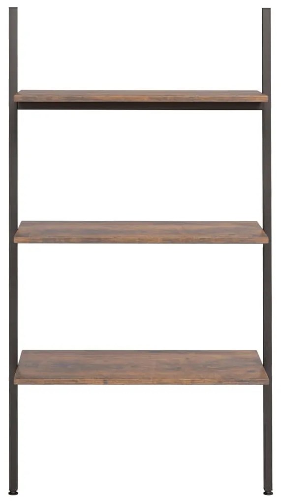 vidaXL Ραφιέρα Κεκλιμένη 3 Επιπέδων Σκούρο Καφέ &amp; Μαύρο 64x34x116 εκ.