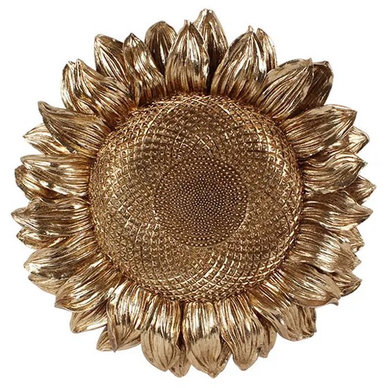 SUNFLOWER 2 DECO ΤΟΙΧΟΥ POLYRESIN ΧΡΥΣΟ D39,5xH6,7cm - 018341 - 018341