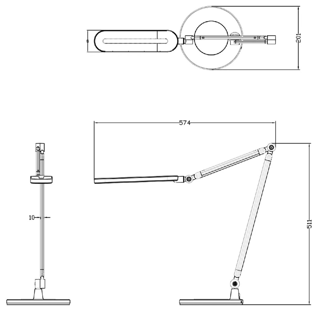 ΦΩΤΙΣΤΙΚΟ ΓΡΑΦΕΙΟΥ LED BLAIN PRO HM4462.08 ΑΣΗΜΙ ABS 57,4x51,1Υεκ.