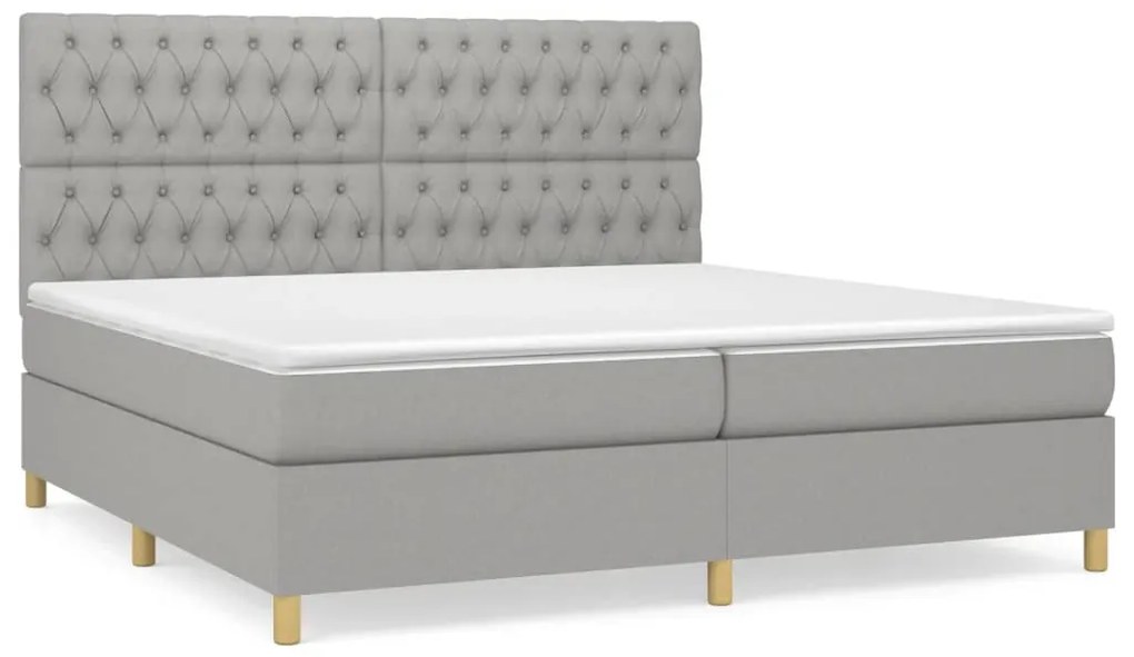 ΚΡΕΒΑΤΙ BOXSPRING ΜΕ ΣΤΡΩΜΑ ΑΝΟΙΧΤΟ ΓΚΡΙ 200X200 ΕΚ. ΥΦΑΣΜΑΤΙΝΟ 3142601