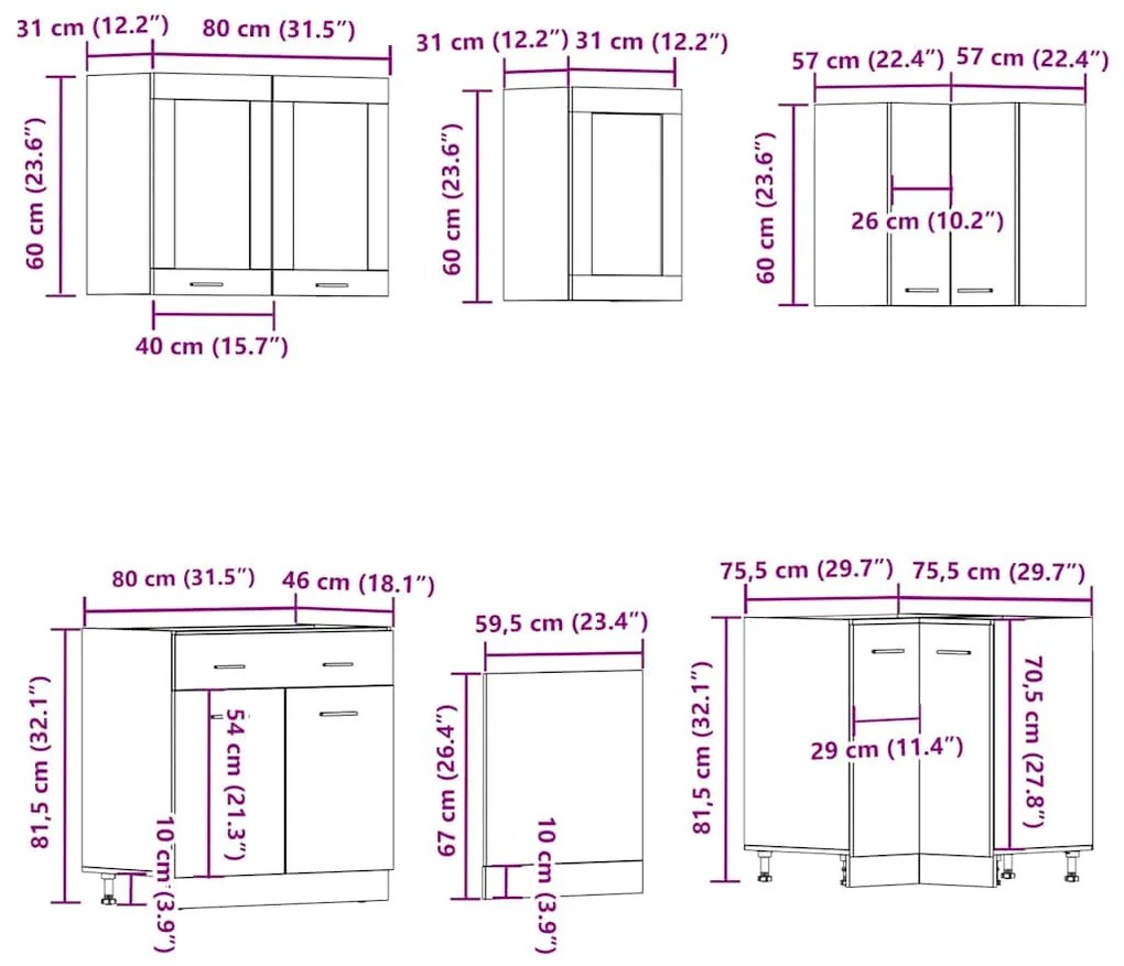 11 ΤΕΜΑΧΙΩΝ ΣΕΤ ΝΤΟΥΛΑΠΙΩΝ ΚΟΥΖΙΝΑΣ ARTISAN OAK ENGINEERED WOOD 3328578