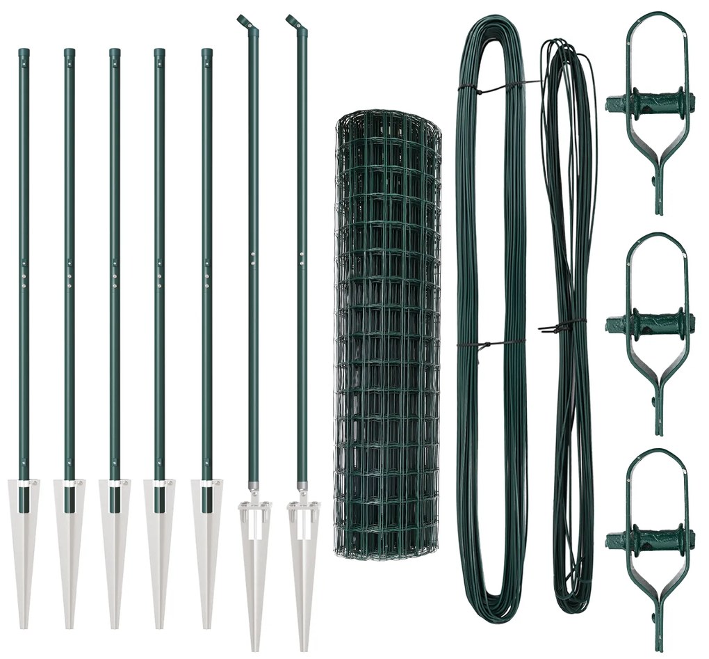 vidaXL Euro Fence με 7 σπikes 1.2x10 μ Γαλβανισμένος Χάλυβας Πράσινος