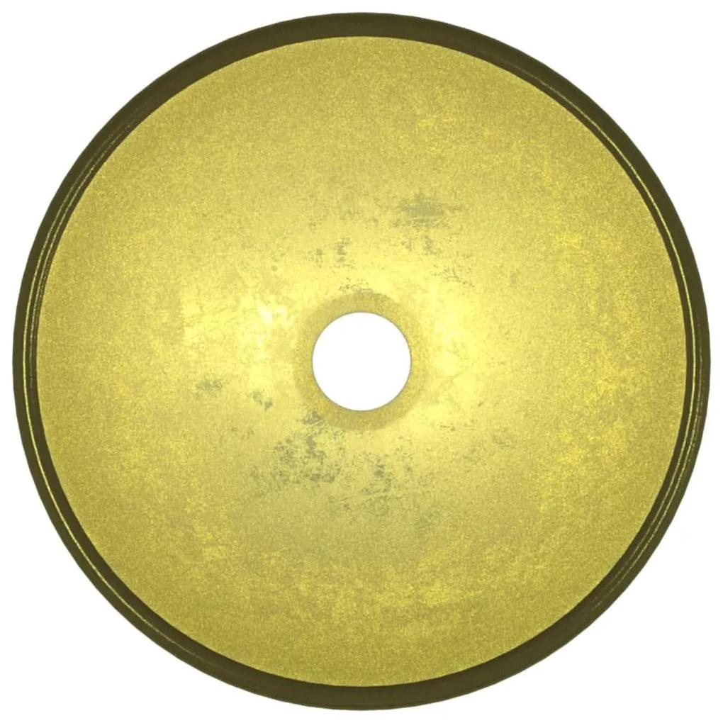 Νιπτήρας 30 x 12 εκ. Χρώμα Χρυσού από Ψημένο Γυαλί - Χρυσό