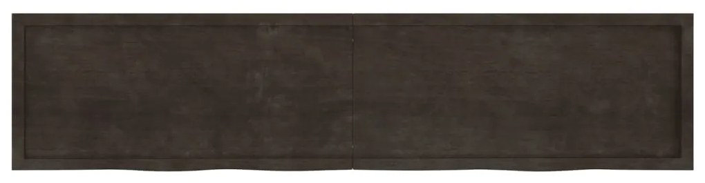 vidaXL Ράφι Τοίχου Σκούρο Καφέ 220x50x(2-4) εκ. Επεξ. Μασίφ Ξύλο Δρυός