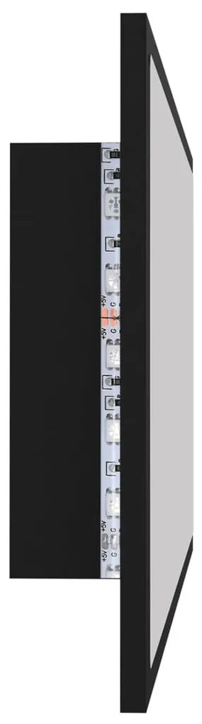 Καθρέφτης Μπάνιου με LED Μαύρος 80x8,5x37 εκ. Ακρυλικός - Μαύρο