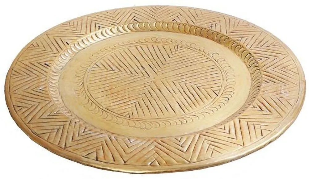 Διακοσμητικός Δίσκος Με Ανάγλυφο LAK504 Φ40x1cm Gold Espiel Aluminium