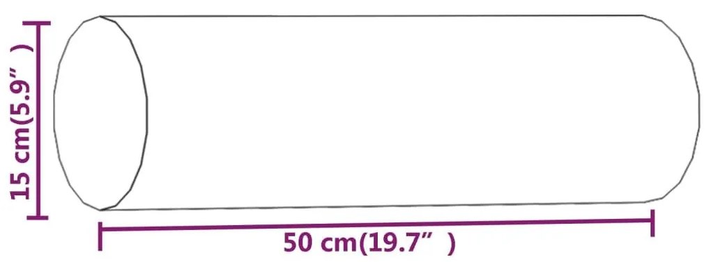 Μαξιλάρια Διακοσμητικά 2 τεμ. Μπορντό Ø15x50 εκ. Υφασμάτινα - Κόκκινο