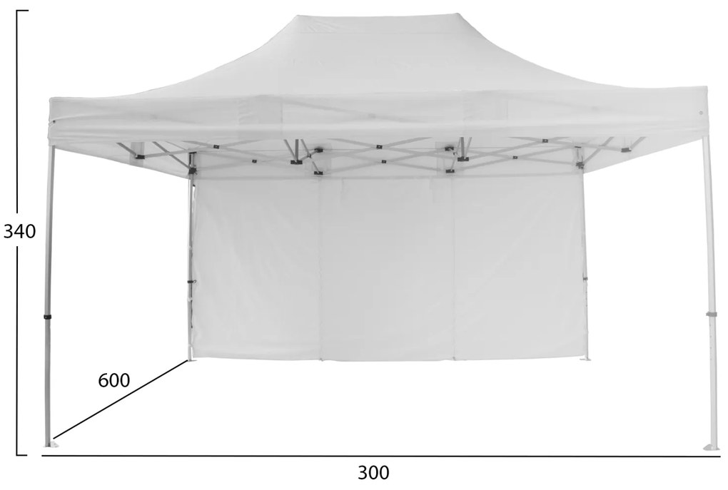 GAZEBO ΕΠΑΓΓΕΛΜΑΤΙΚΟ ΒΑΡΕΩΣ ΤΥΠΟΥ CRESSEN HM6307 ΠΤΥΣΣΟΜΕΝΟ ΑΛΟΥΜΙΝΙΟΥ 3x6x3,4Y