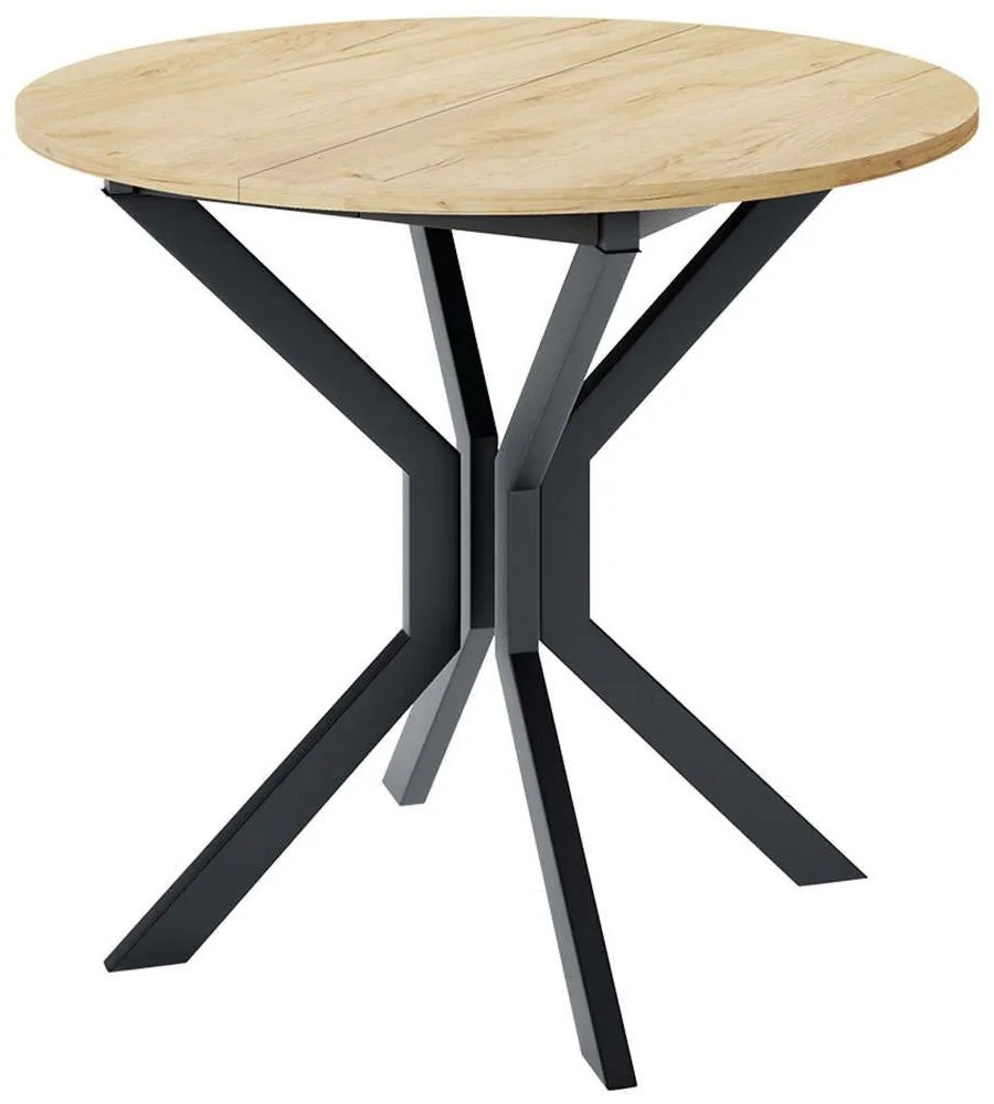 Τραπέζι Επεκτεινόμενο Dione 162729139 90/130x90x77cm Natural-Black Particle Board, Metal
