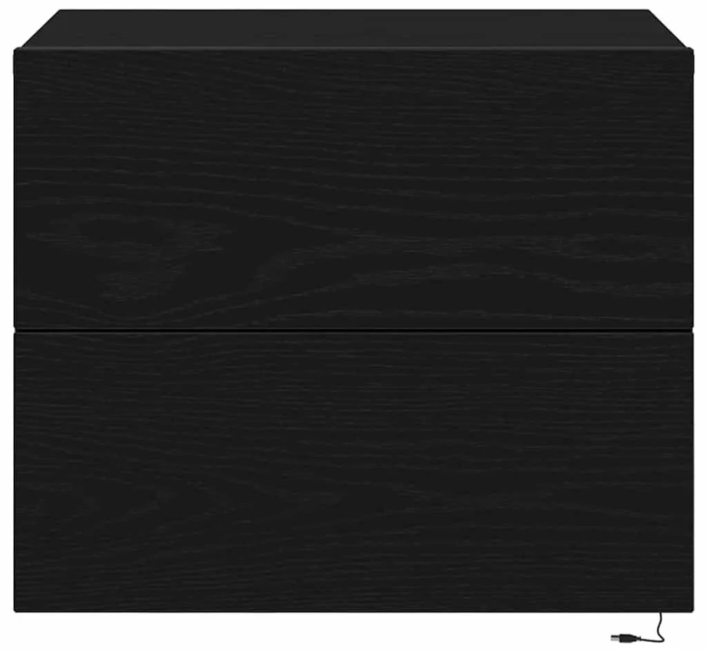 vidaXL Τοίχου κομοδίνο Μαύρη δρυς 50 x 39 x 41 εκ. Επεξεργασμένο ξύλο