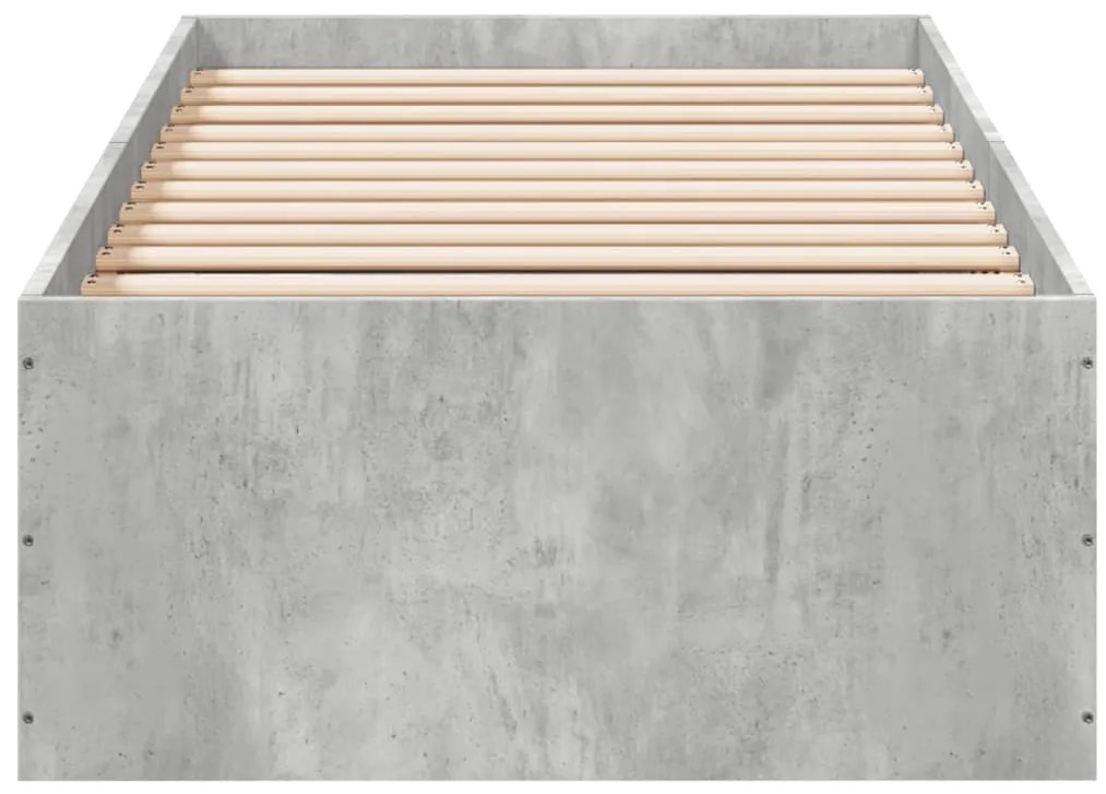 vidaXL Πλαίσιο Κρεβατιού Γκρι Σκυροδέματος 100x200 εκ. Επεξεργ. Ξύλο