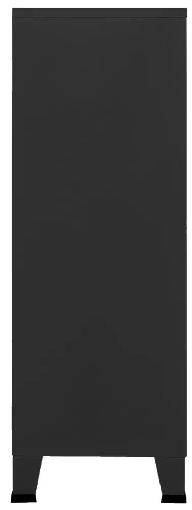 Αρχειοθήκη Βιομηχανικού Στιλ Μαύρη 75 x 40 x 115 εκ. Ατσάλινη - Μαύρο