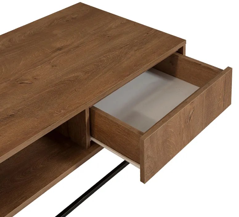 Τραπεζάκι σαλονιού Amedeo Megapap χρώμα καρυδί 120x60x43εκ.