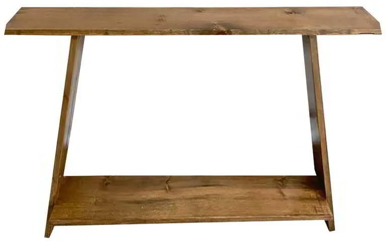 Κονσόλα Edgar pakoworld φυσικό ξύλο πεύκου 35mm καρυδί 139x29x90εκ