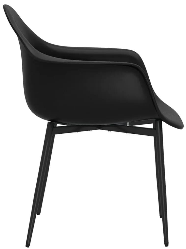Καρέκλες Τραπεζαρίας 2 τεμ. Μαύρες από Πολυπροπυλένιο - Μαύρο