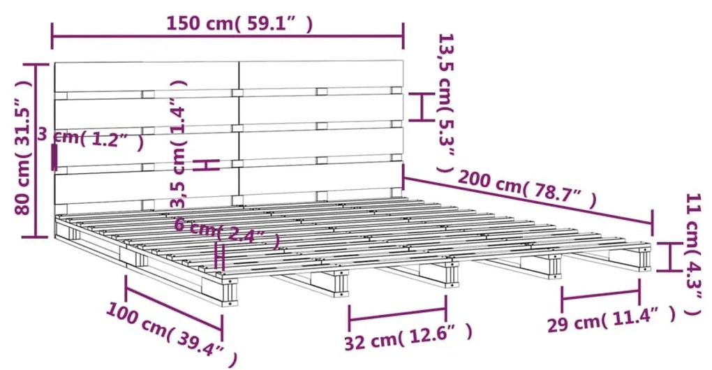 ΠΛΑΙΣΙΟ ΚΡΕΒΑΤΙΟΥ WEISS 150X200ΕΚ ΜΑΣΙΦ ΞΥΛΟ ΠΕΥΚΟΥ 5FT KINGSIZE 3120138