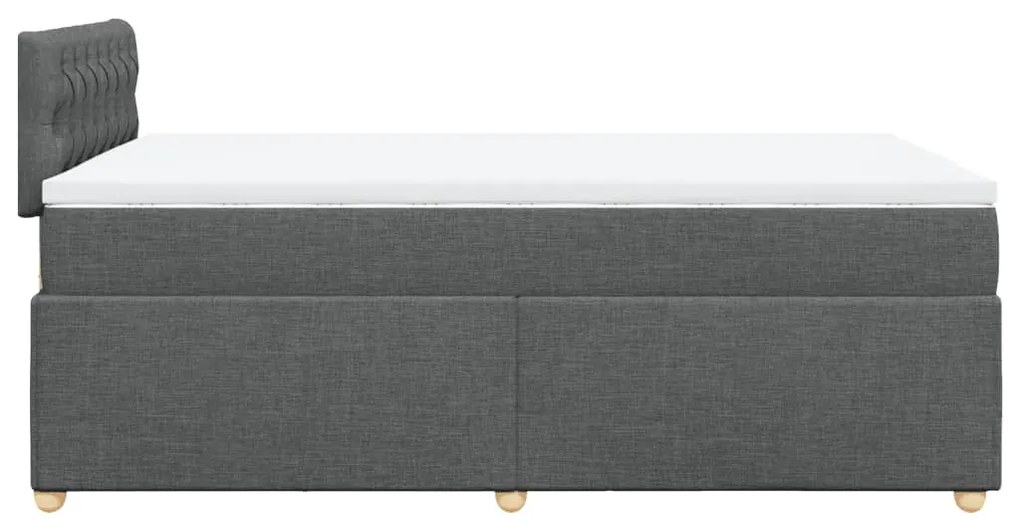 Κρεβάτι Boxspring με Στρώμα Σκούρο Γκρι 120x190 εκ Υφασμάτινο - Γκρι