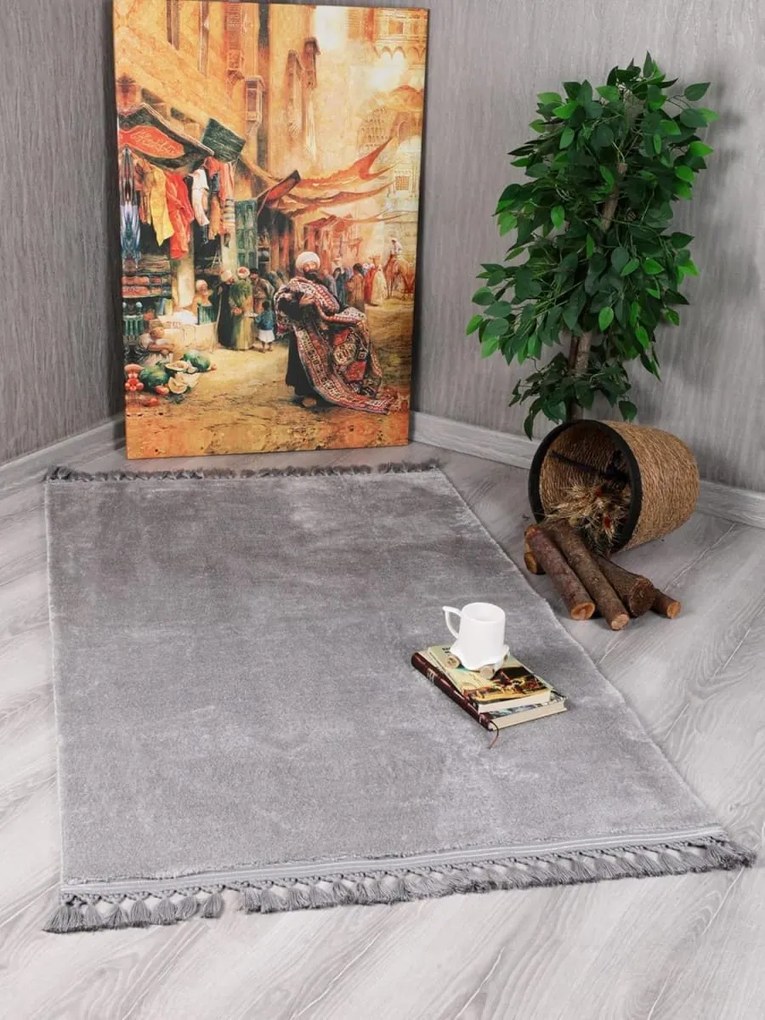 United Carpet Χαλί Γούνινο με Κρόσια 240x300 - Cordoba Γκρι