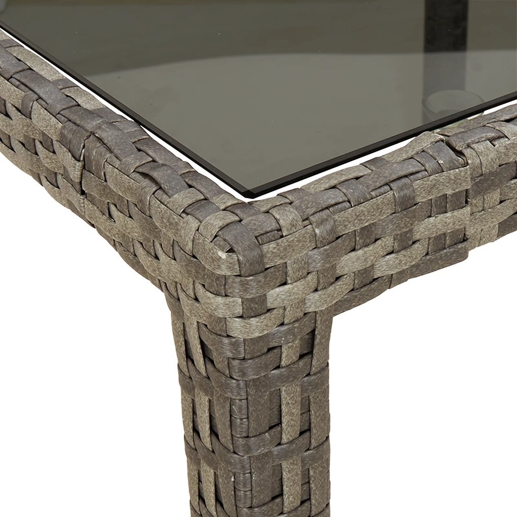 vidaXL Τραπέζι Φαγητού Κήπου Γκρι 250x100x75 εκ. Πολυ Ρατάν