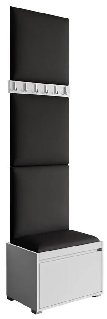 Σετ διαδρόμου Trenton 141, 65x34cm, 23 kg, Μαύρο, Οικολογικό δέρμα, Πλαστικοποιημένη μοριοσανίδα, Τοίχου, Εντοιχισμένη | Epipla1.gr