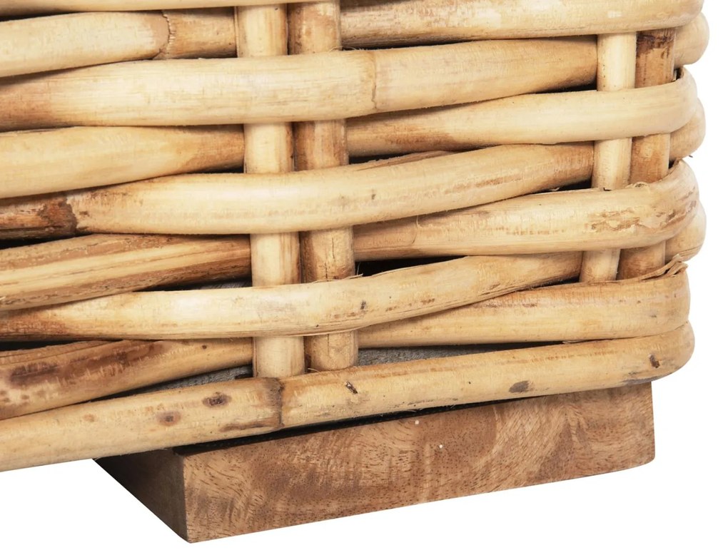 Σετ κήπου Σαλόνι TROPEL 3 τεμ Φυσικό Rattan &amp; Λευκά Μαξιλάρια