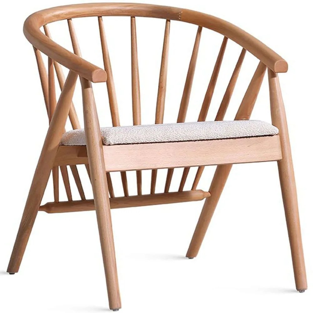 Πολυθρόνα Rizoma Teddy 117FRF1309 57x58x76cm Natural-Cream Ξύλο,Ύφασμα