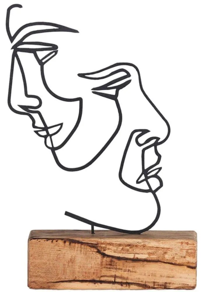Διακοσμητικό Επιτραπέζιο 533BSG1125 17x3,5x38cm Natural-Black Aberto Design Metal,Wood