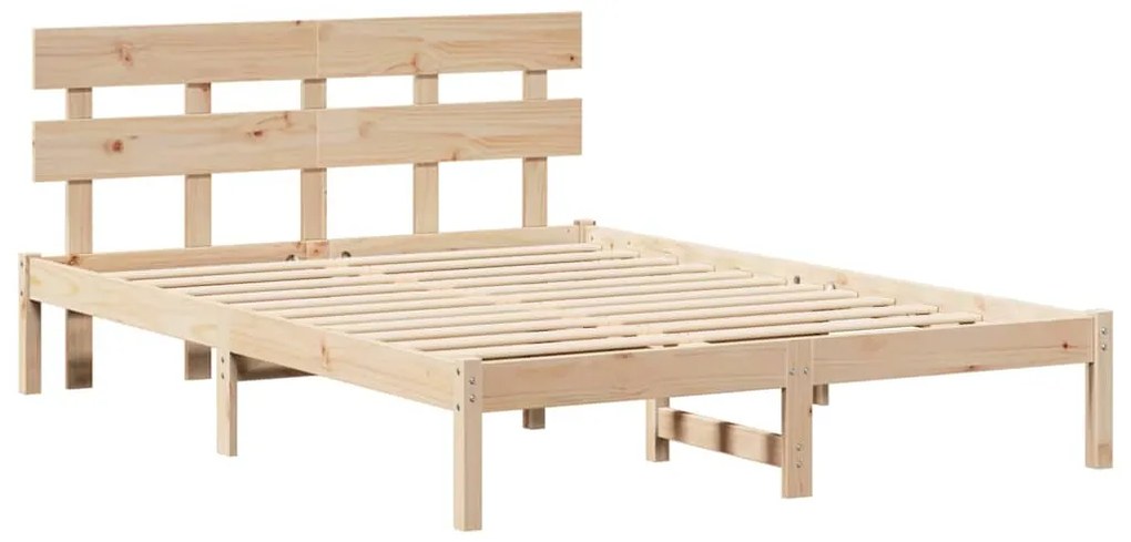 vidaXL Σκελετός Κρεβατιού Καφέ 160 x 200 cm Μασίφ ξύλο πεύκου