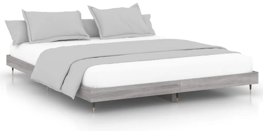 vidaXL Πλαίσιο Κρεβατιού Γκρι Sonoma 140x200 εκ. Επεξεργασμένο Ξύλο