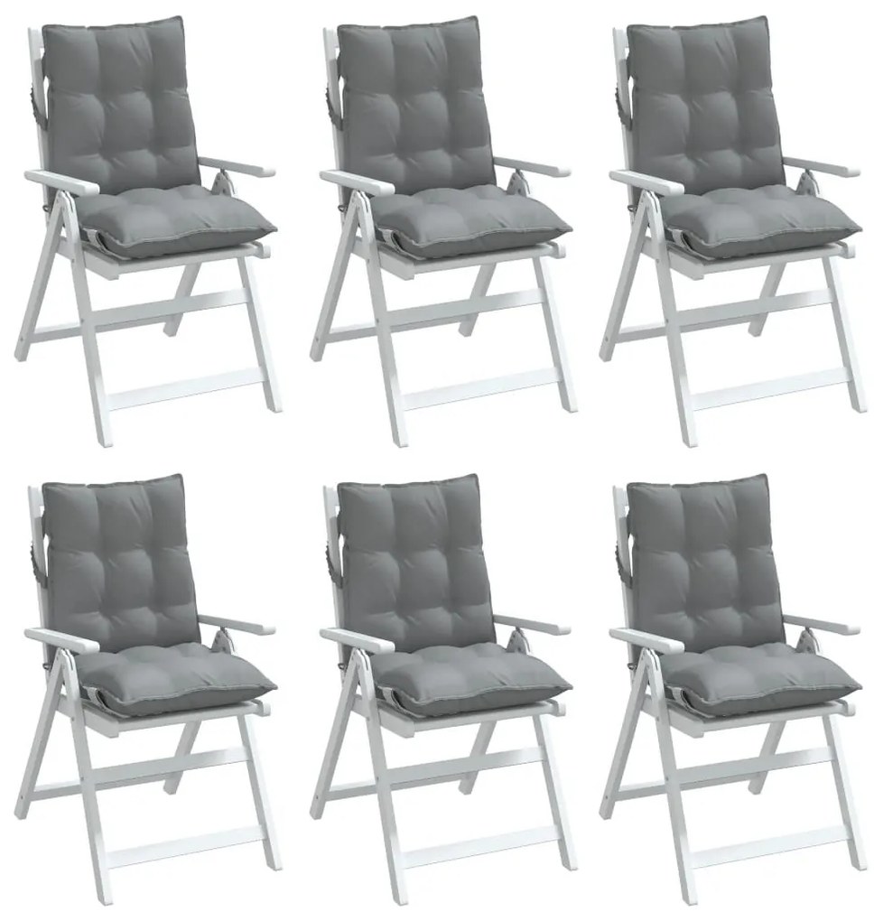 Μαξιλάρια Καρέκλας Χαμηλή Πλάτη 6 τεμ. Γκρι Ύφασμα Oxford - Γκρι