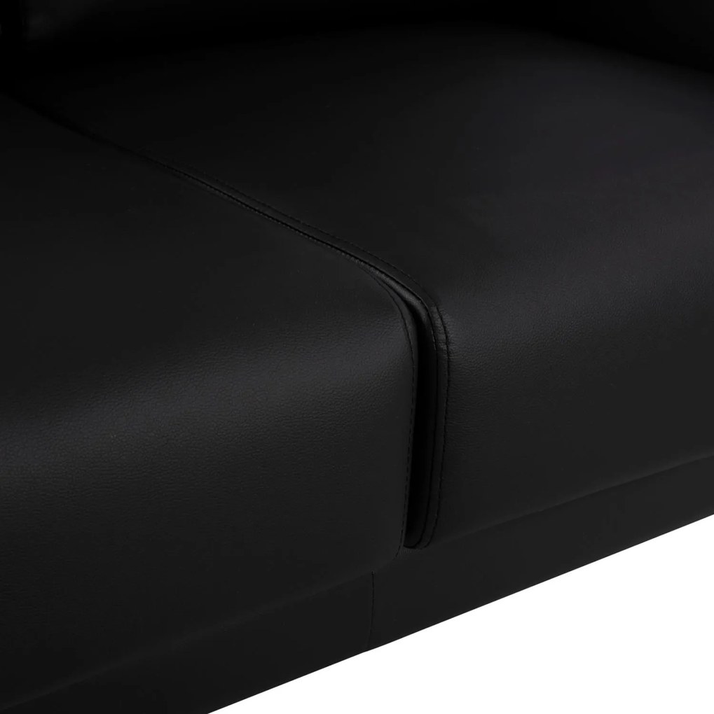 Καναπές Διθέσιος KΕΝΖΙΕ με PU Μαύρο 142x81x81 εκ. 142x81x81 εκ.