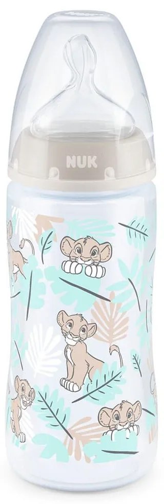 Μπιμπερό First Choice Plus Lion King 10741764 Temperature Control 300ml 6-18 Μηνών Beige-Ciel Nuk 300ml Πολυπροπυλένιο