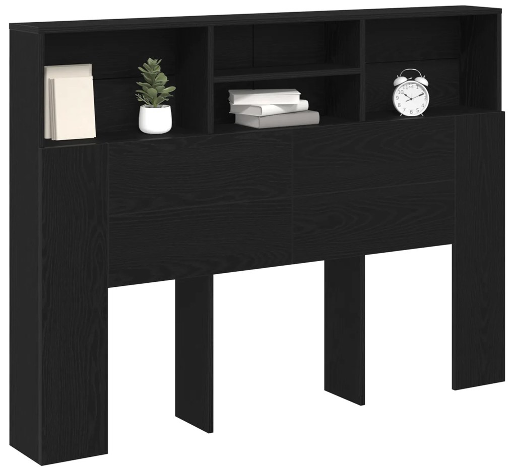 vidaXL Κεφαλάς Ντουλάπας - Μαύρος Δρυς, 140 x 19 x 103.5 εκ, Φτιαγμένο από Επεξεργασμένο Ξύλο.