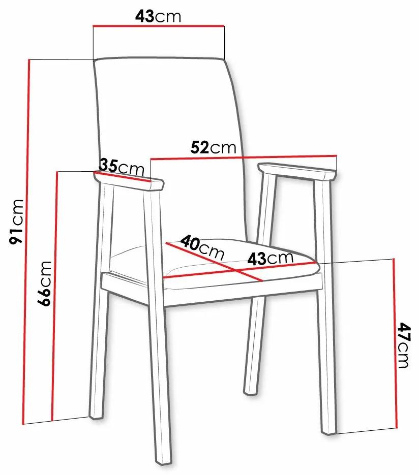 Καρέκλα Victorville 336, Γκρι, Μαύρο, 91x43x40cm, 7 kg, Ταπισερί, Ξύλινα, Μπράτσα, Ξύλο: Σημύδα | Epipla1.gr