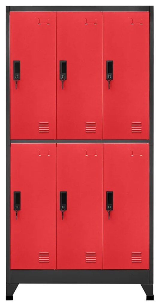 vidaXL Φοριαμός Ανθρακί / Κόκκινο 90 x 45 x 180 εκ. Ατσάλινος