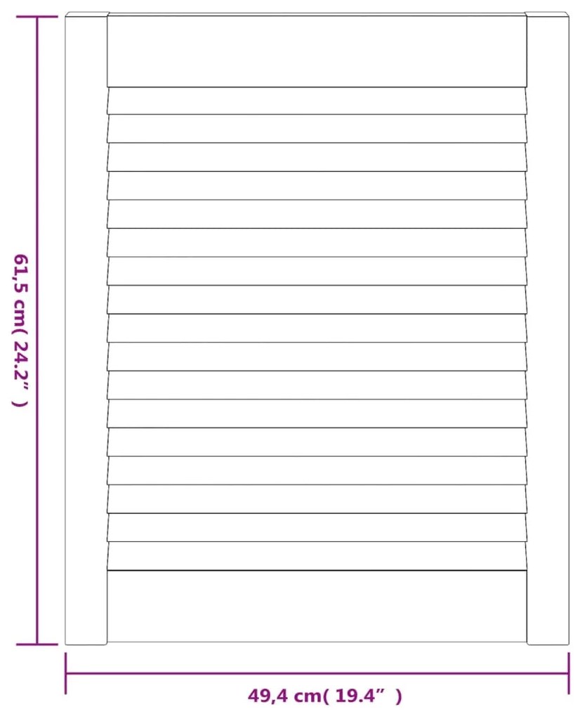 vidaXL Πορτάκια με Περσίδες 2 Τεμ. 61,5x49,4 εκ. από Μασίφ Ξύλο Πεύκου