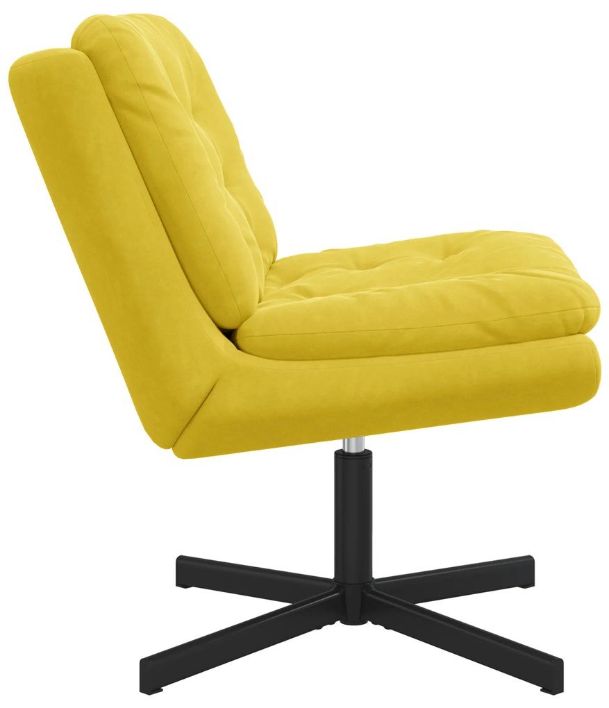 vidaXL Γυριστή Χαλαρωτική Καρέκλα Κίτρινο 63 x 75 x 76 εκ Βελούδο