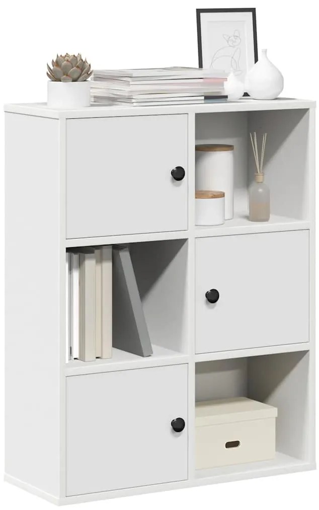 vidaXL Βιβλιοθήκη Λευκή 60x24x76,5 εκ. από Επεξεργασμένο Ξύλο
