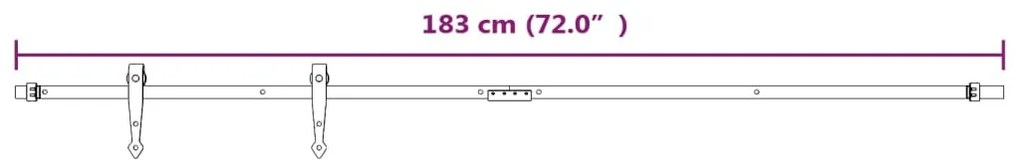 vidaXL Μηχανισμός Συρόμενης Πόρτας Μίνι Λευκή 183 εκ. Ανθρακοχάλυβας