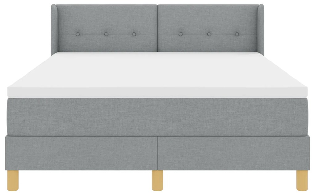vidaXL Ανοιχτό γκρι κρεβάτι Box Spring & στρώμα 140x190 εκ. υφασμάτινο