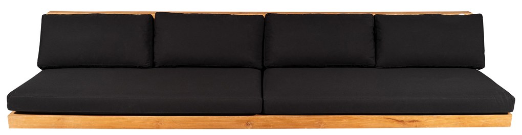 Outdoor/Indoor Sofa S Line με σετ μαξιλαριών, με ύφασμα μαύρο outdoor S2312-71N3